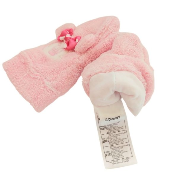 Disney and Miniwear Baby Girl Pink Trapper Hat And Mitten Set of 2 Cozy Warm - Picture 4 of 10